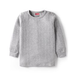 Babyhug Full Sleeves Solid Color Thermal Vests Pack of 2 - Grey
