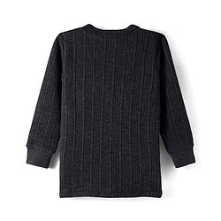 Babyhug Cotton Knit Full Sleeves Front Open Solid Colour Thermal Vest - Grey