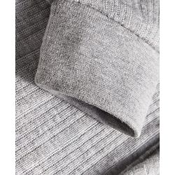 Babyhug Cotton Knit Full Sleeves Front Open Solid Colour Thermal Vest - Light Grey
