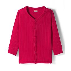 Babyhug Cotton Knit Full Sleeves Solid Colour Thermal Vest - Red