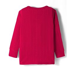 Babyhug Cotton Knit Full Sleeves Solid Colour Thermal Vest - Red