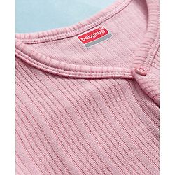 Babyhug Knit Full Sleeves Front Open Solid Color Thermal Inner Wear Vest - Pink