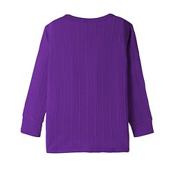 Babyhug Cotton Knit Full Sleeves Front Open Solid Colour Thermal Vest - Purple