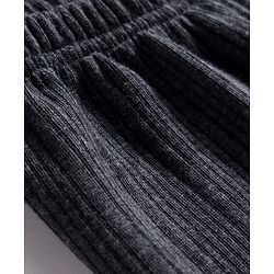Babyhug Knit Full Length Solid Color Thermal Pants - Grey