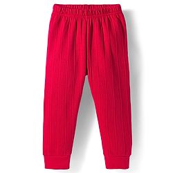 Babyhug Cotton Knit Full Length Thermal Wear Solid Colour Legging - Red