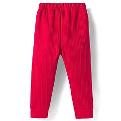Babyhug Cotton Knit Full Length Thermal Wear Solid Colour Legging - Red