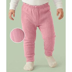 Babyhug Knit Full Length Solid Color Thermal Inner Wear Legging - Pink