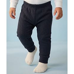 Babyhug Knit Full Length Solid Thermal Inner Wear Legging - Navy Blue