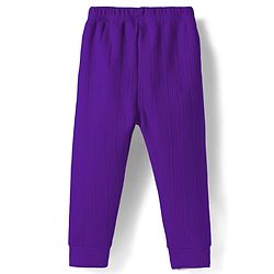 Babyhug Knit Full Length Solid Color Thermal Pants - Purple