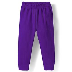 Babyhug Knit Full Length Solid Color Thermal Pants - Purple
