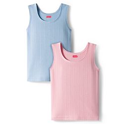 Babyhug Knit Sleeveless Solid Color Thermal Inner Vests Pack Of 2 -  Pink & Light Blue