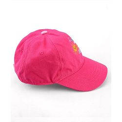 Babyhug Cotton Woven Cap With Text Embriodery Pink - Diameter 16 cm