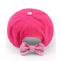 Babyhug Cotton Woven Cap With Text Embriodery Pink - Diameter 16 cm