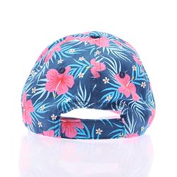 Babyhug 100% Cotton Woven Cap With Floral Print Navy Blue - Diameter 17 cm