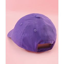 Babyhug Cotton Woven Cap With Butterfly Print Purple - Diameter 16