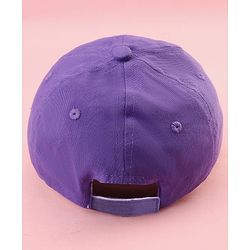 Babyhug Cotton Woven Cap With Butterfly Print Purple - Diameter 16