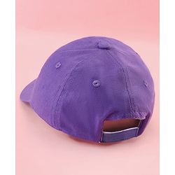Babyhug Cotton Woven Cap With Butterfly Print Purple - Diameter 16