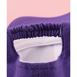 Babyhug Cotton Woven Cap With Butterfly Print Purple - Diameter 16
