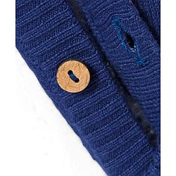 Babyhug Sweater Knit Full Sleeves Winter Wear Romper with Polka Dot & Fair Isle Design - Navy Blue