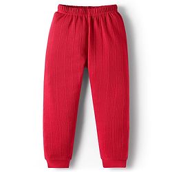Babyhug Knit Full Length Solid Thermal Wear Leggings Pack of 2 - Red & Navy Blue