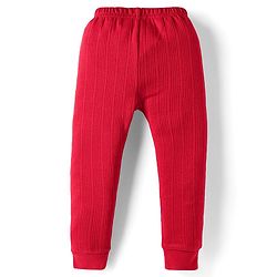 Babyhug Knit Full Length Solid Thermal Wear Leggings Pack of 2 - Red & Navy Blue