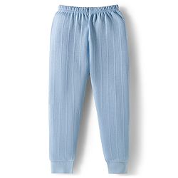 Babyhug Knit Full Length Solid Color Thermal Leggings Pack of 2 - Light Blue & Pink