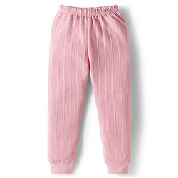 Babyhug Knit Full Length Solid Color Thermal Leggings Pack of 2 - Light Blue & Pink