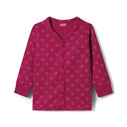 Babyhug Knit Full Sleeves Thermal Inner Wear Set With Heart Print - Fuchsia