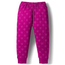 Babyhug Knit Full Sleeves Thermal Inner Wear Set With Heart Print - Fuchsia