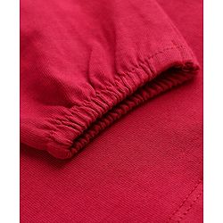 Babyhug 100 % Cotton Knit Full Sleeves Top with Sequined Heart - Red