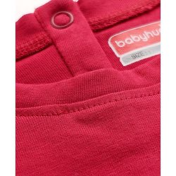 Babyhug 100 % Cotton Knit Full Sleeves Top with Sequined Heart - Red