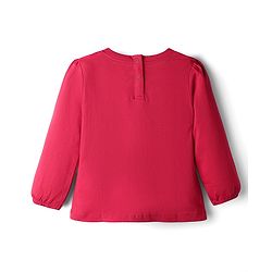 Babyhug 100 % Cotton Knit Full Sleeves Top with Sequined Heart - Red