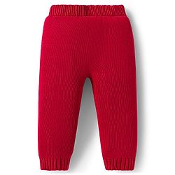 Babyhug Cotton Knit Full Raglan Sleeves Striped Sweater Set with Cap - Red