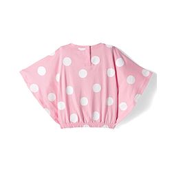 Babyhug 100 % Cotton Knit Half Sleeves Top with Polka Dot & Sequined Heart - Pink