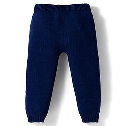 Babyhug Cotton Knit Full Raglan Sleeves Sweater Set with Fair Isle Design & Cap - Navy Blue