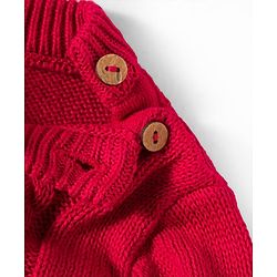 Babyhug Cotton Knit Full Sleeves Pullover Sweater Set with Cap & Cable Knit Design - Red