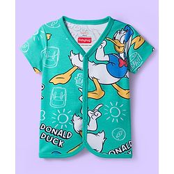 Babyhug Disney Interlock Knit Half Sleeves Jhablas With Donald Duck Print Pack Of 3 - Yellow Light Blue & Sea Green