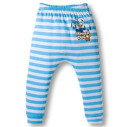 Babyhug Disney Interlock Knit Full Length Diaper Leggings With Donald Duck Graphics Pack Of 3 - Light Blue Sea Green & Yellow