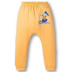 Babyhug Disney Interlock Knit Full Length Diaper Leggings With Donald Duck Graphics Pack Of 3 - Light Blue Sea Green & Yellow