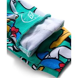 Babyhug Disney Interlock Knit Full Length Diaper Leggings With Donald Duck Graphics Pack Of 3 - Light Blue Sea Green & Yellow