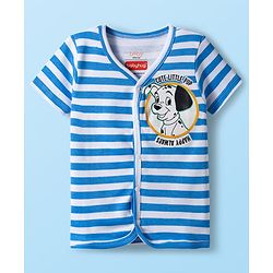 Babyhug Disney Interlock Knit Half Sleeves Jhablas With Dalmatians Print Pack Of 3 - White Blue & Sea Green