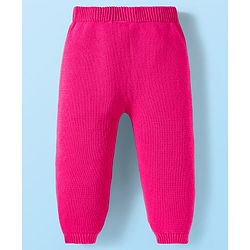Babyhug Cotton Knit Full Sleeves Sweater Set with Bow Applique & Cap - Dark Pink