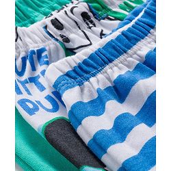 Babyhug Disney Interlock Knit Full Length Diaper Leggings With 101 Dalmatians Graphics Pack of 3 - Blue White & Sea Green