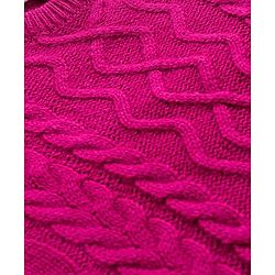Babyhug Knitted Full Sleeves Woollen Dress With Cable Knit Design - Dark Pink