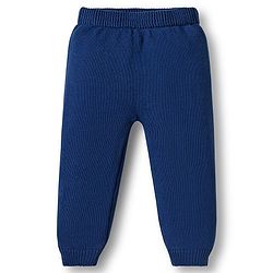 Babyhug Cotton Knit Full Sleeves Sweater Set with Cap  & Star Design - Navy Blue