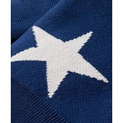 Babyhug Cotton Knit Full Sleeves Sweater Set with Cap  & Star Design - Navy Blue