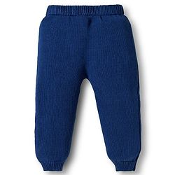 Babyhug Cotton Knit Full Sleeves Sweater Set with Cap  & Star Design - Navy Blue