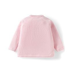 Babyhug Cotton Knit Full Sleeves Pullover Sweater Set with Cap & Cable Knit Design - Pink