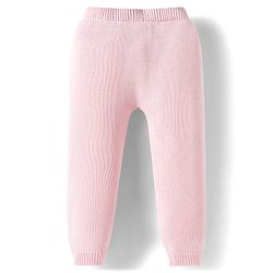 Babyhug Cotton Knit Full Sleeves Pullover Sweater Set with Cap & Cable Knit Design - Pink