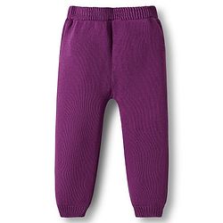 Babyhug Cotton Knit Full Sleeves Sweater Set with Cap & Floral Design - Purple